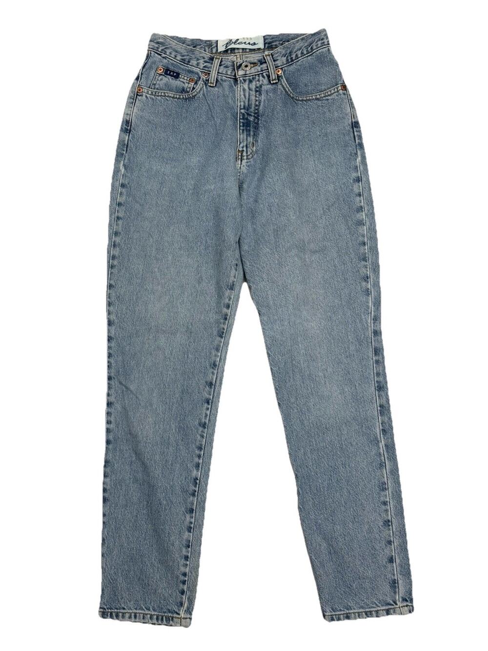Vintage 90s Jeans Express Light Blue High Waist Curvy Straight Fit Tapered 7/8S